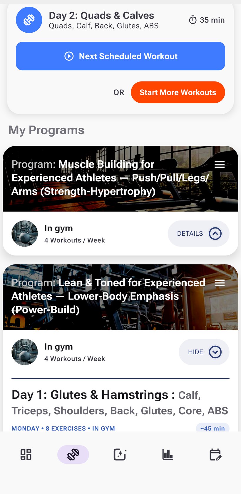 Progress wizard goals